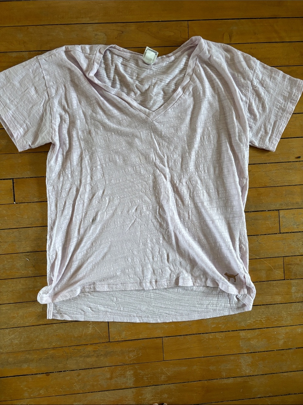 PINK Victoria's Secret Pale Pink V-Neck Short Sleeve Tee